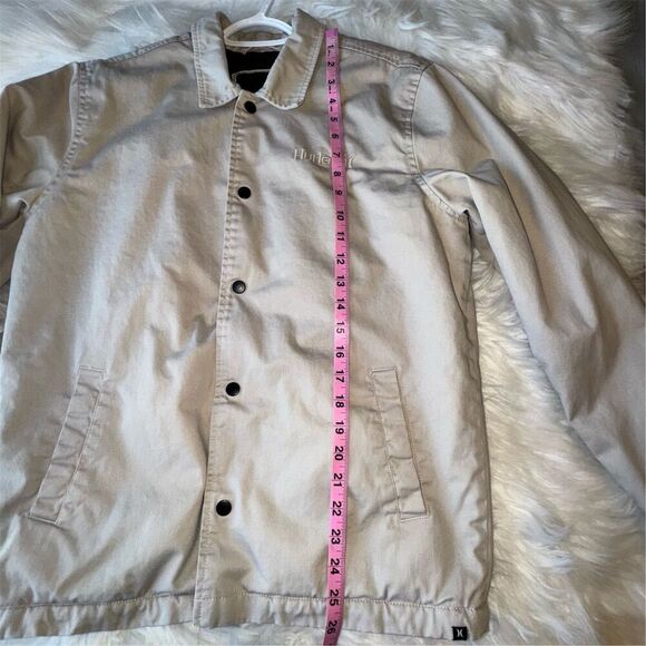 Hurley Men's Sherpa Lined Utility Military Jacket Tan Size S Casual Mid-Length - Picture 14 of 14